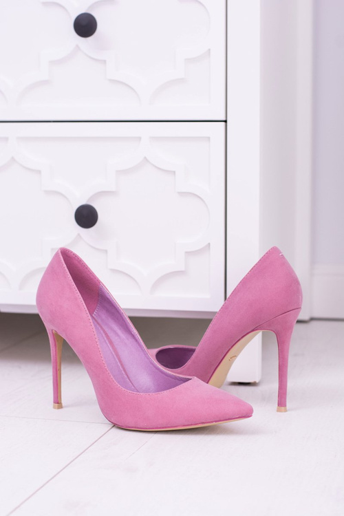 Neces ružové vysoké vysoké podpätky v Spitz Suede Sellen