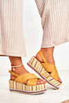 Dámske sandále na klinii Espadril Yellow Sandy