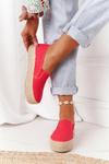 Espadrilles na spletenej veľkej hviezde FF274149 Red Red