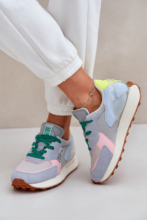 Dámské tenisky na platformě Memory Foam System Big Star NN274682 Modré