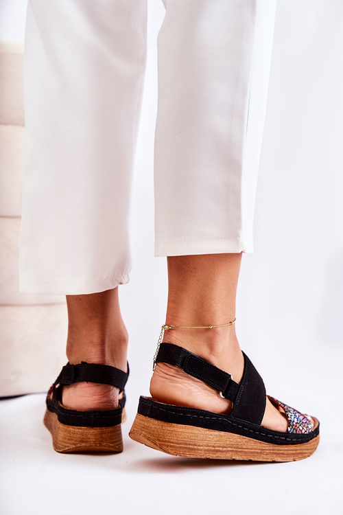 Dámske kožené sandále Maciejka 04142-20 Čierne