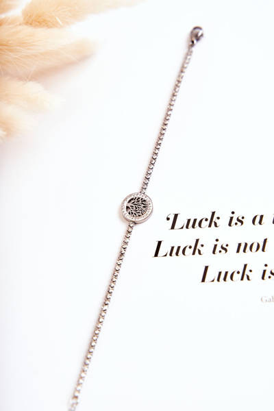 Slobodný dámsky náramok s ozdobou a strieborným zirkónom