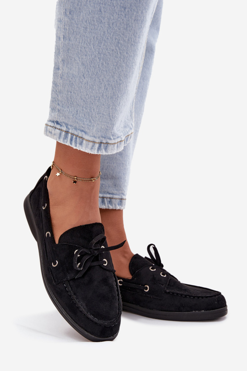 Dámské semišové mokasíny Big Star RR274948 Černé
