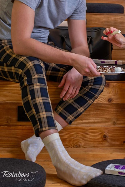 Ponožky dúhových ponožiek biela čokoláda 1 pár