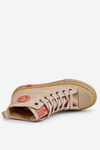 Dámske tenisky s vysokým materiálom na platforme Big Star LL274187 Beige