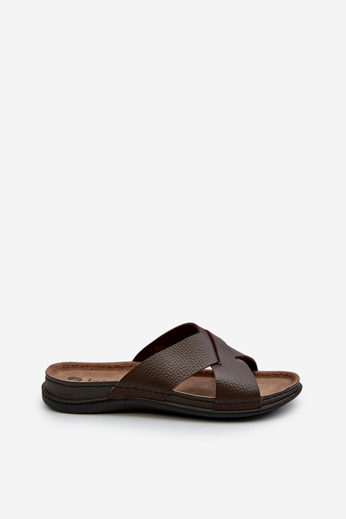 Pohodlné Lehké Žabky Z Ekokože Inblu GV00001I Hnědé