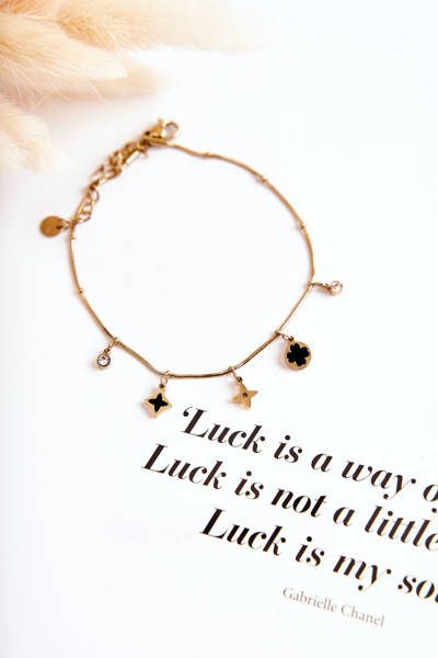 Dámský náramek na nohy se ozdobami zlate