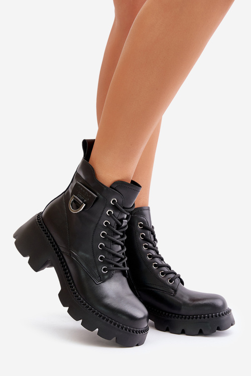 Zateplené Dámske Topánky Z Prírodnej Kože Vinceza 41460 Čierne