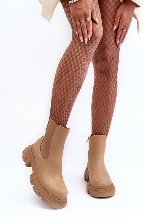 Ploché topánky Jodhpur a béžová solita