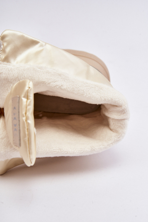 Dámske snehové topánky na silnej podrážke s béžou Goe MM2N4079