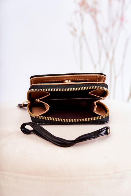 Dámská malá peněženka s ornamentem Černá Sanchos