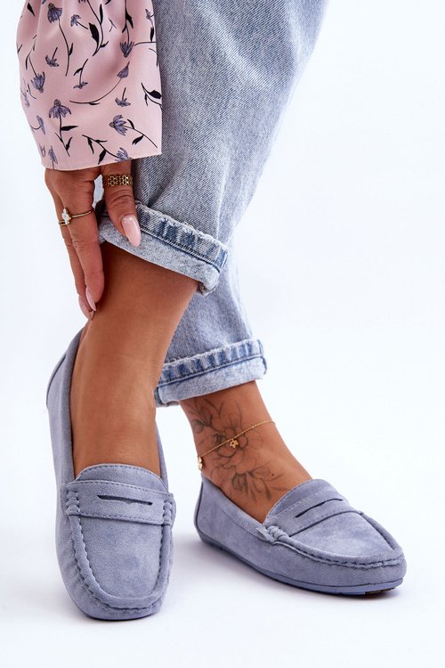 Ženské semišové modré mokasíry Lenvie