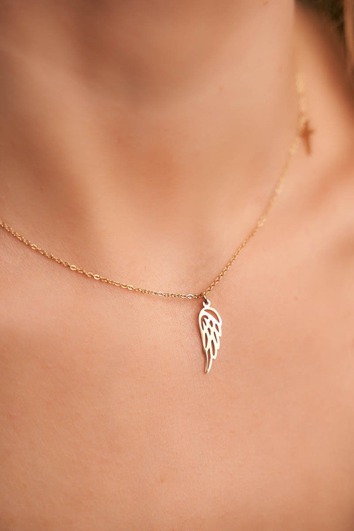 Dámský Zlatý Náhrdelník Křídlo Kříž Ophelia