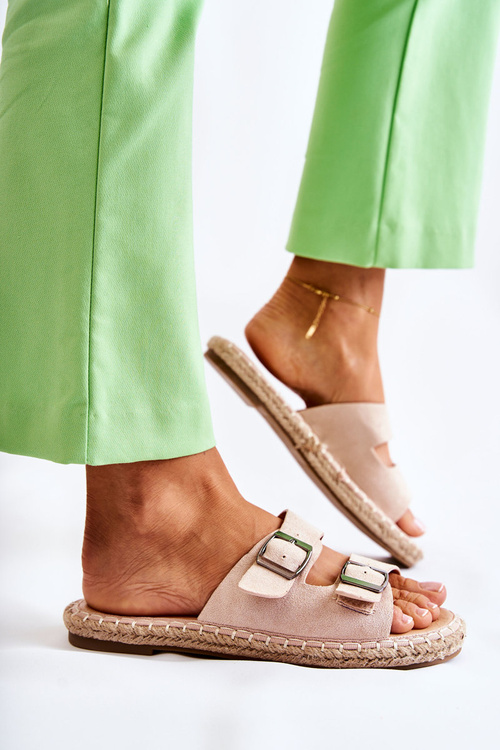 Klasické semišové dámské pantofle béžove Casilda