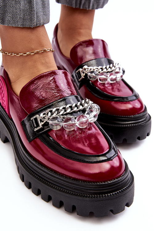 Dámské masivní kožené polobotky Maciejka 06294-15 Fuksja