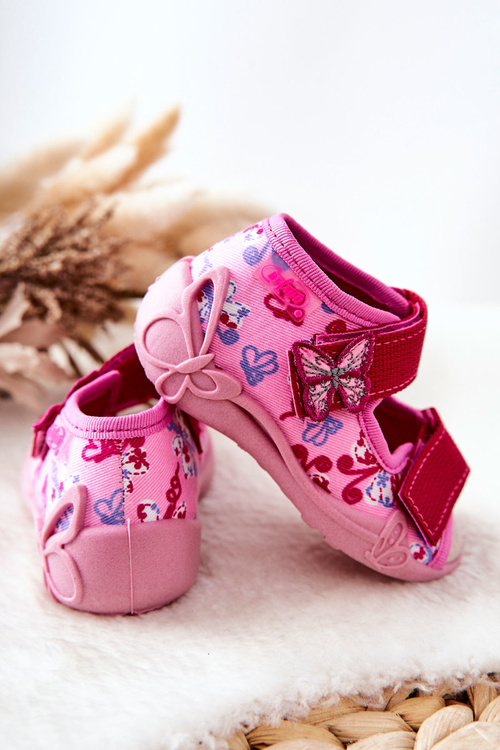 Sandály Befado na suchý zip 342P021 Růžové