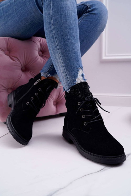 Dámske topánky Big Star Leather Black EE274508