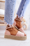 Espadrilky Sandály Na Platformě růžove Jeannie