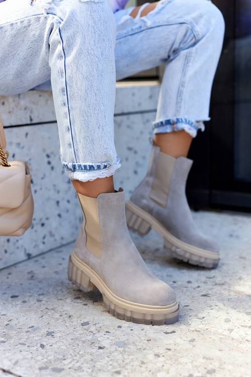 Dámska semišová topánka svetlo šedá chovateľská stanica