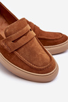 Mužské semišové loafers polobotky Zazoo 1566 hnědé