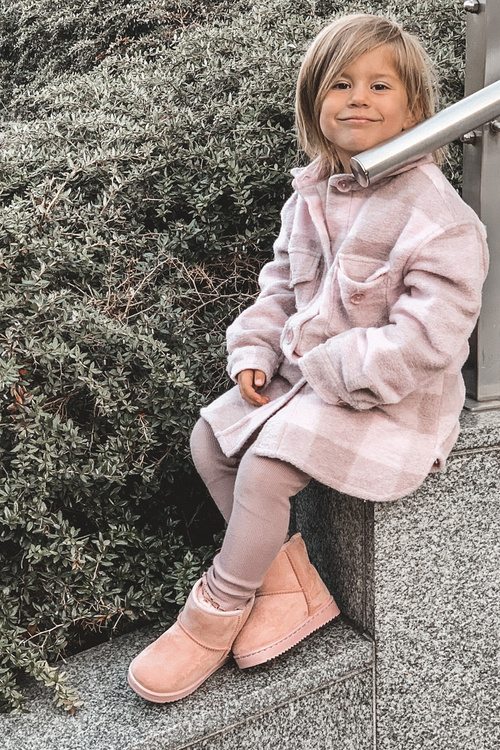 Detské izolované topánky Snehové topánky ružové gooby