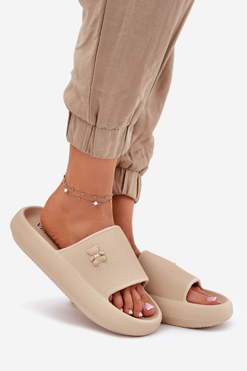 Pěnové Dámske Sandále Na Platforme S Medvedíkom Vinceza 75210 Béžové