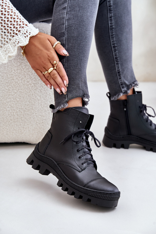 Zazoo 2831 Dámské Botky Z Přírodní Kůže Černé