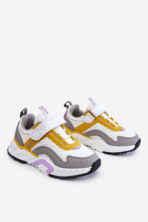 Dětská sportovní obuv se suchým zipem Big Star JJ374257 Bílá a žlutá