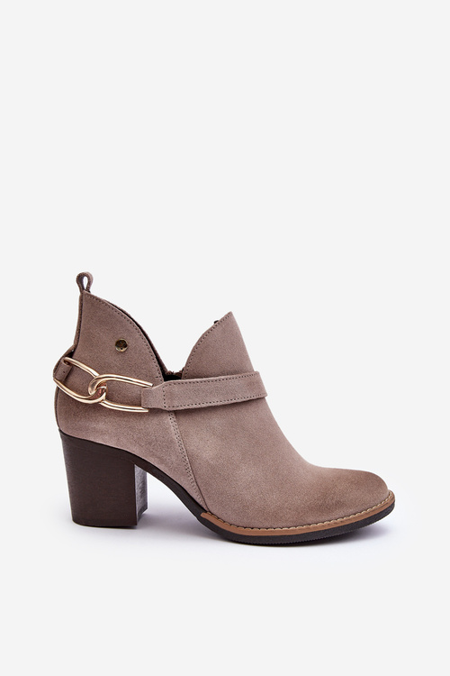 Ženské semišové vysoké podpätky Maciejka 06247-04 béžová