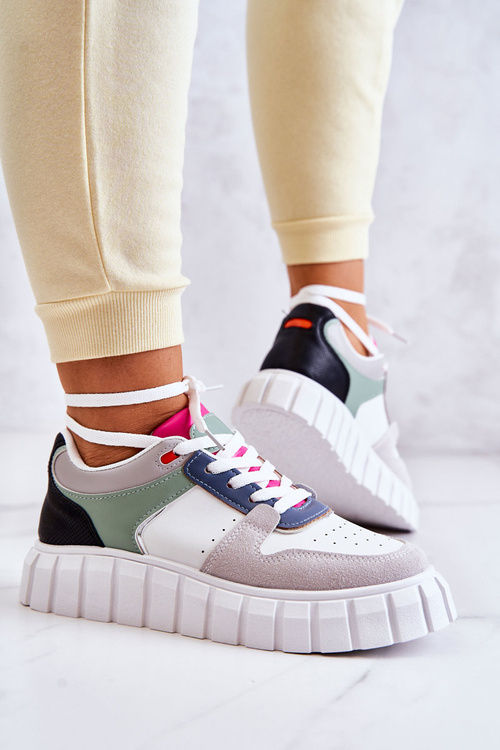 Dámska biela šedá florentská kožená športová topánka