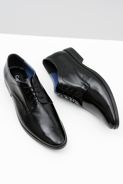 Pánské Polobotky Bednarek Elegantní Kožené lakované Obuv Černé Peter