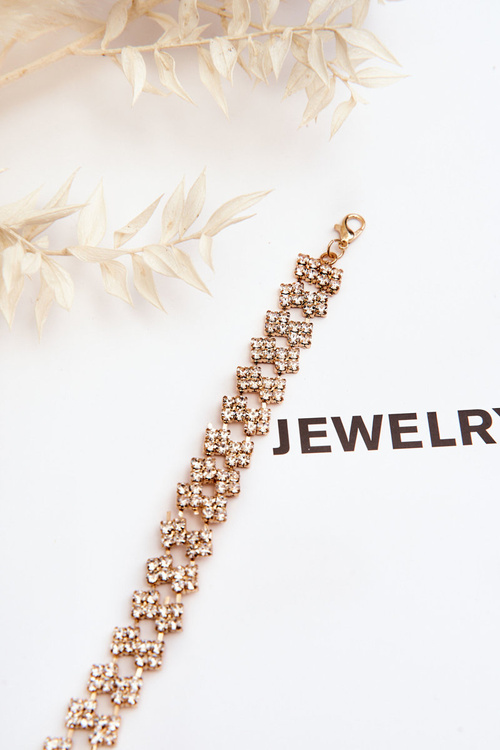 Elegantný dámsky náramok so zlatými zirkónmi