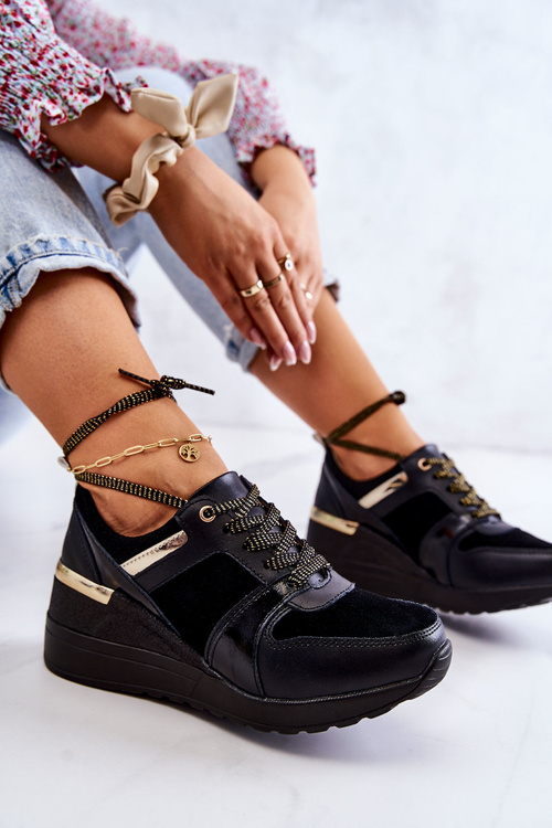 Dámské Semisove sportovní boty na klínu Černá Larson