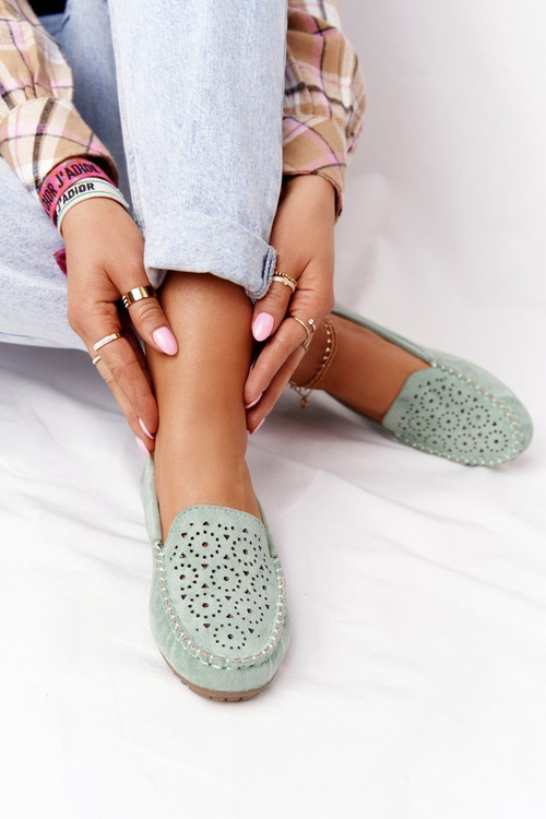 Ženské semišové zelené mokasárky Molly