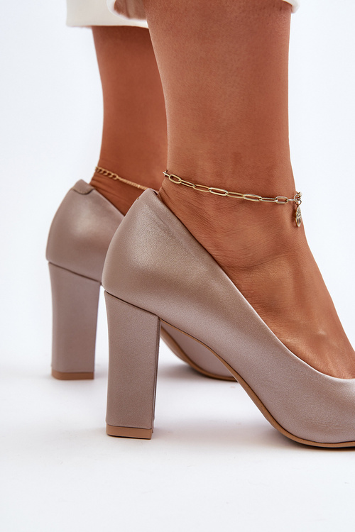 Kožené topánky s perlou a podpätkom Zazoo 2453/OS