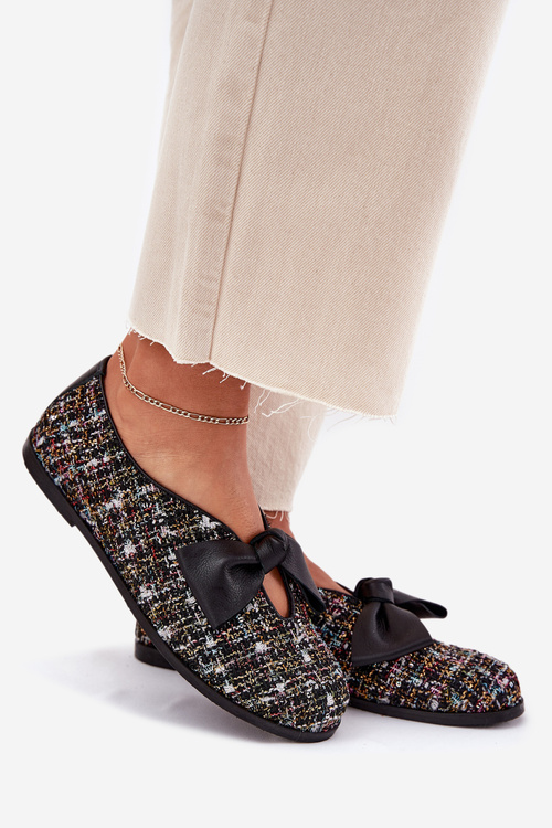 Kožené Baletky S Mašlí Laura Messi 2921 Černé