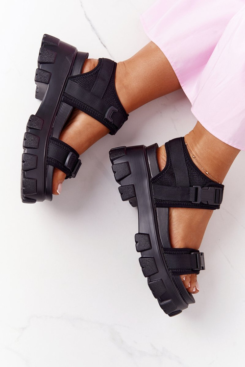 Sandály Na Platformě Fly Černé High