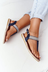 Japonské sandále so zirkónmi S. Barski 701-12 Navy Blue
