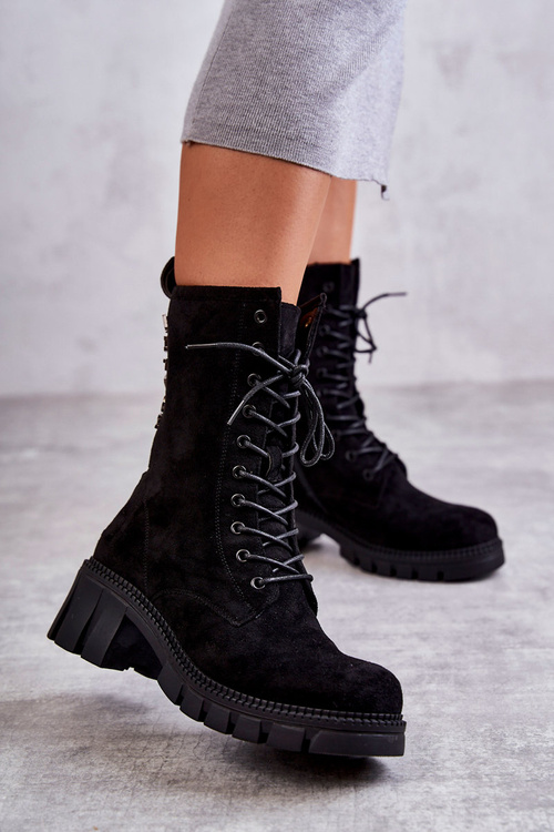 Ženské semišné izolované topánky Black Hermes