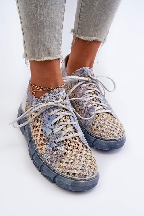 Dámske kožené poltopánky Maciejka 05850-06 Modré