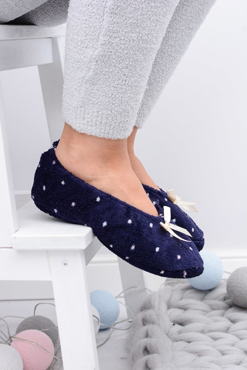 Ballerina Women Navy Slippers In Dots SOXO