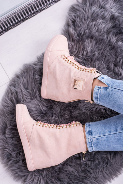 Dámská Obuv Sneakers Lu Boo Semišové Tenisky Růžové Monica