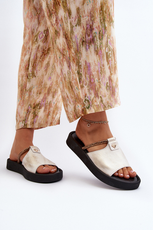 Kožené dámske sandále Zazoo 2659/005 strieborné