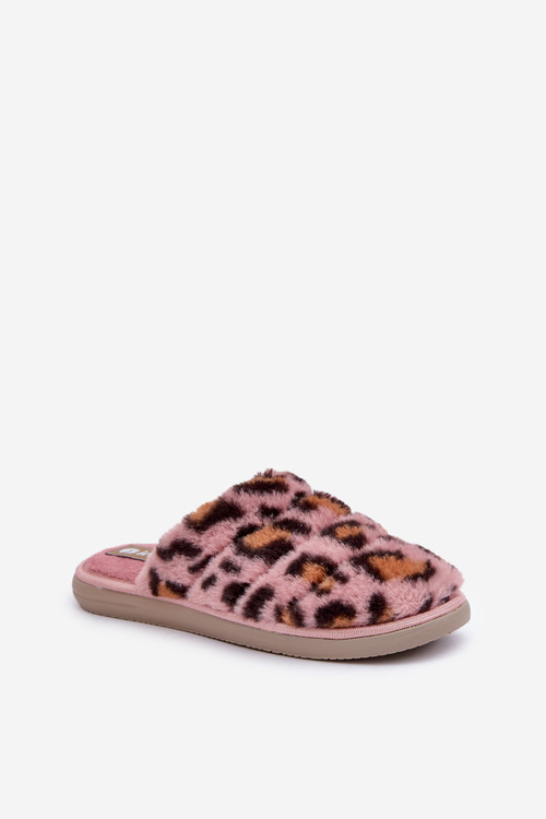 Dámské Kožené Pantofle Leopard Inblu EK000008 Růžové
