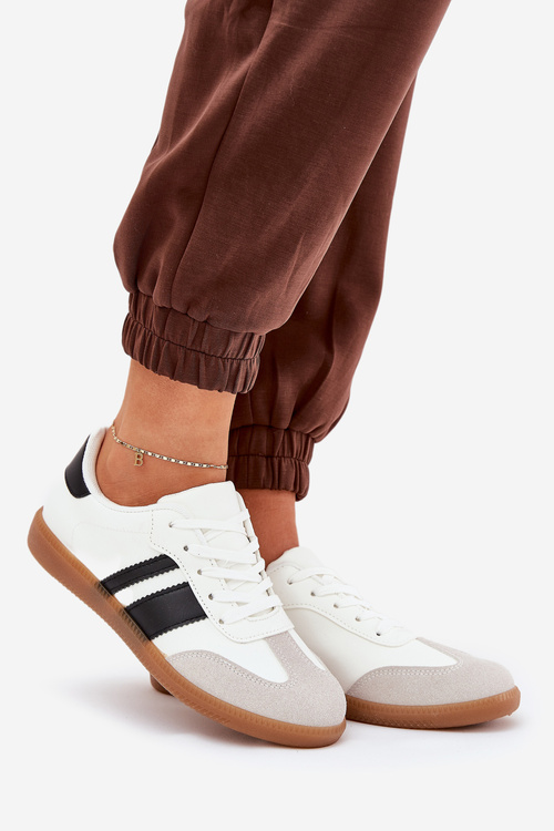 Nízké dámské sneakersy z eko kůže bílé Nonalorin