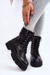 Dámska kožená čipka -Boots Black Shanna