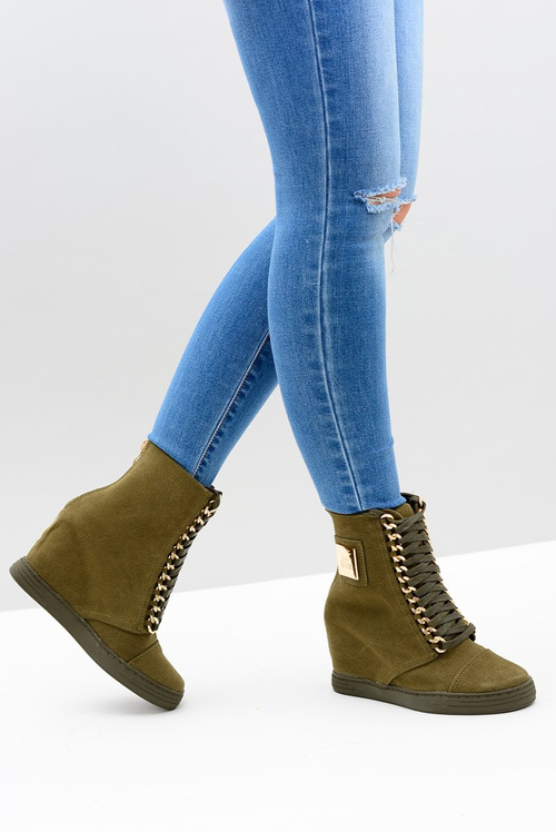 Dámská Obuv Sneakers Lu Boo Semišové Tenisky Zelené Monica