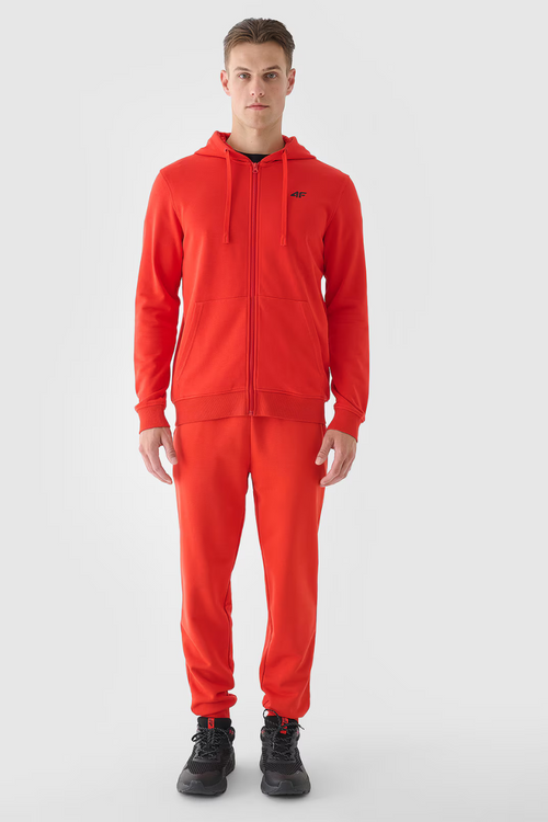 Pánská Sportovní Mikina Na Zip S Kapucí Červená 4FWMM00TSWSM1466-60S