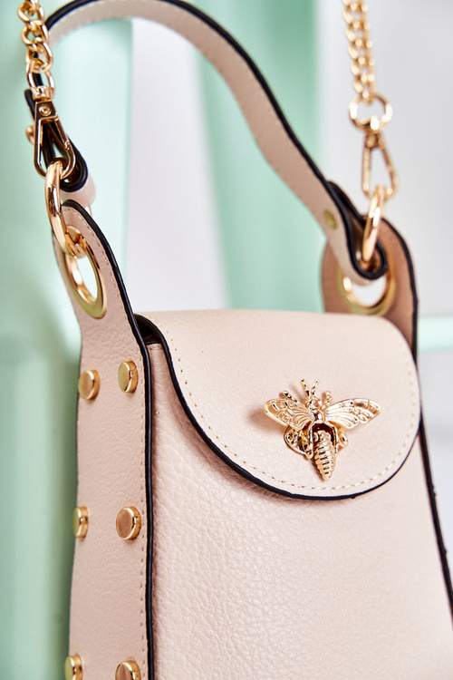 Malá dámska taška s dekoračnými béžami