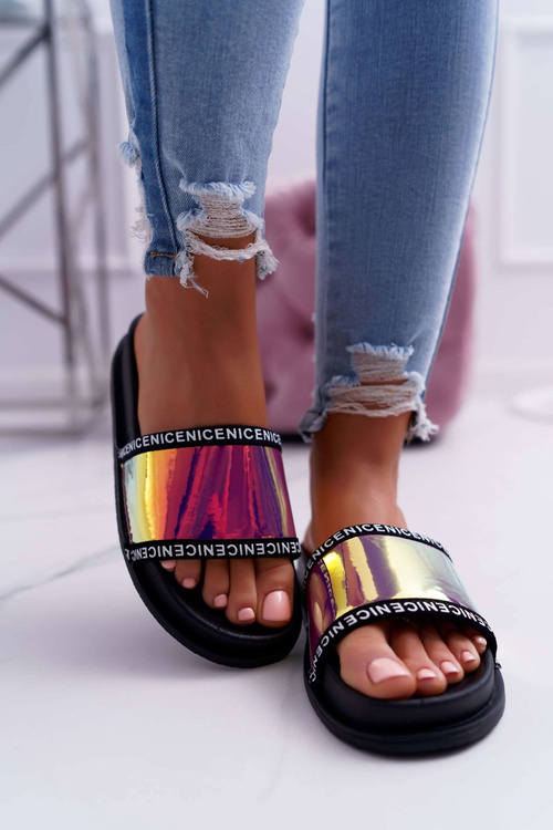 Dámské nazouváky růžové duhově Nerdo